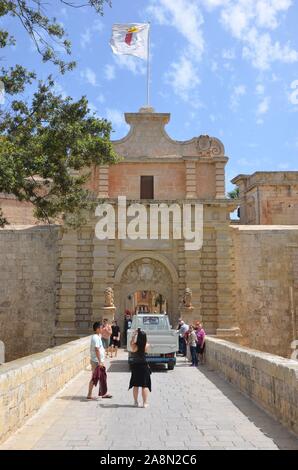 City Gate von Mdina, die Stille Stadt, "Malta Stockfoto