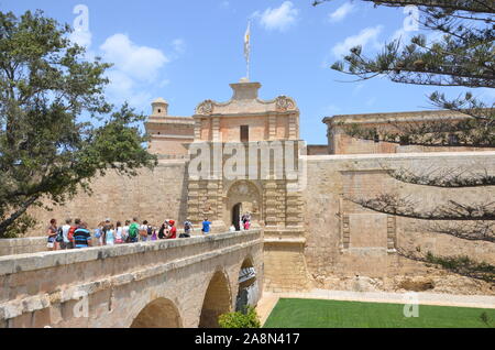 City Gate von Mdina, die Stille Stadt, "Malta Stockfoto