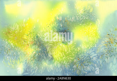 Aquarell Salz Marmor Hintergrund. Chrysanthemum flower Farben Stockfoto