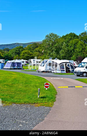 Ein Blick auf die idyllischen ländlichen Umgebung des Caravan & Wohnmobil Club Site an Hanley Swan, als 'Mdeenborstel Hügel" bekannt. Stockfoto