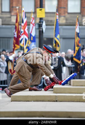 Manchester, Großbritannien. Sonntag, November 10th, 2019. Gedenkfeiern am heutigen Erinnerung Sonntag Parade. Credit: Kenny Braun/Alamy Leben Nachrichten. Stockfoto