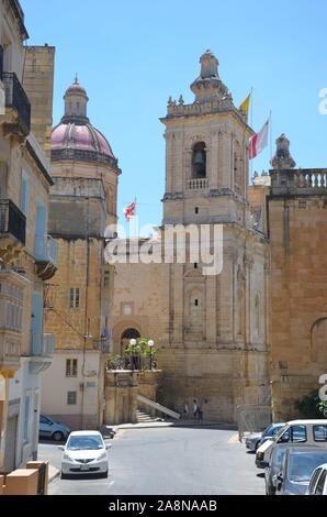 St. Laurentius Kirche Birgu (Vittoriosa) Stockfoto