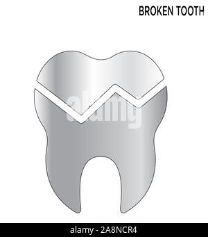 Gebrochene Zähne editierbare Symbol design Stockfoto