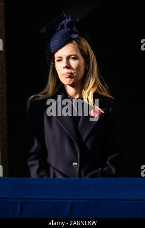Whitehall, London, UK. 10. November 2019. Carrie Symonds nimmt an den Nationalen Dienst der Erinnerung an das Ehrenmal. Carrie Symonds ist Premierminister, Boris Johnson's Freundin. Bild von Julie Edwards./Alamy leben Nachrichten Stockfoto