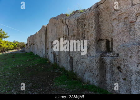 Ruinen des antiken Pnyx - der Ort der Demokratie geboren, Athen, Griechenland Stockfoto