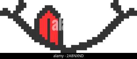 Smile mit Zunge wie lecker Logo in Pixel Kunst Stock Vektor