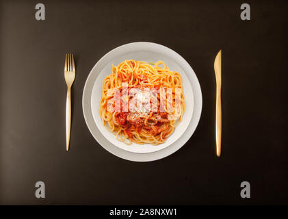 Original italienische pasta all'amatriciana Stockfoto