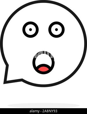 Dünne Linie schockiert emoji Sprechblase logo Stock Vektor