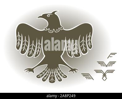 Adler im Stil der Bilder der alten Völker. EPS 10 Vector Illustration. Stock Vektor