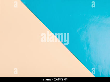 Papier Farbe Hintergrund. Soft color Zwei blau Hellbraun. Einfache geometrische Design Stockfoto