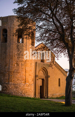 Pieve di Corsignano, Pienza, Toskana, Italien, Europa. Stockfoto