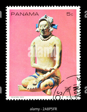 Storniert Briefmarke von Panama gedruckt, der antiken Skulptur, circa 1968. Stockfoto