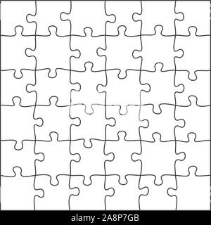Puzzle grid Hintergrund. tile Vector Illustration. Schwarz und Weiß Stock Vektor