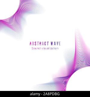 Abstrakte Farbe radial Schallwelle. Musik Album Cover. Digitale Musik Visualisierung. Audio Equalizer auf weißem Hintergrund. Vektor Stock Vektor