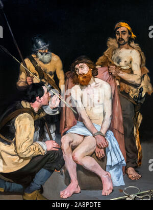 Jesus von den Soldaten von Edouard Manet (1832-1883), Öl auf Leinwand, 1865 verspottet Stockfoto