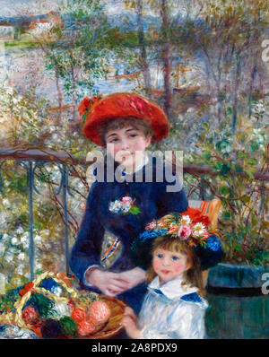 Zwei Schwestern (auf der Terrasse) von Pierre Auguste Renoir (1841-1919), Öl auf Leinwand, 1881 Stockfoto