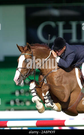 Die Nationalen, Spruce Meadows Juni 2002, Norman Dello Joio (USA), Warschau Stockfoto