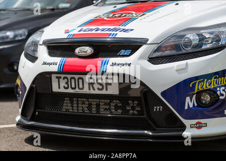 Ford Focus Rally Car im Ford Werk in Dunton, Großbritannien Stockfoto