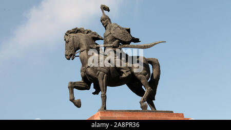 Statue des Manas in Bischkek Stockfoto