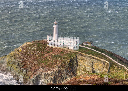 South Stack Leuchtturm, Anglesey, Nordwales Stockfoto