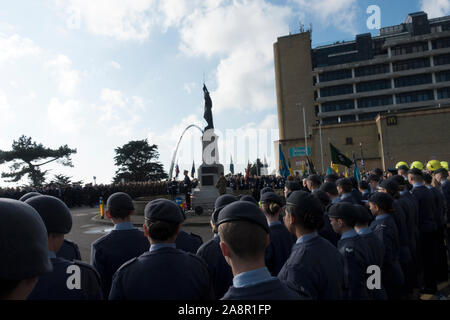 RAF-Kadetten auf Parade beim Gedenkdienst Stockfoto