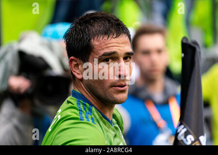 Seattle, USA. 10 Nov, 2019. Der Kapitän Nicolas Lodeiro. Credit: Ben Nichols/Alamy leben Nachrichten Stockfoto