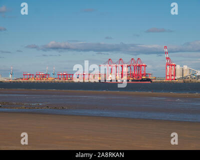 Liverpool 2-a £ 400 Mio. Tiefwasser- Container Terminal im Hafen von Liverpool, in der Lage die größten Schiffe. Stockfoto