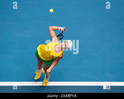 Ash Barty im Fed Cup Final 2019 Australien gegen Frankreich bei RAC-Arena, Perth, Australien am Sonntag, den 10. November Stockfoto