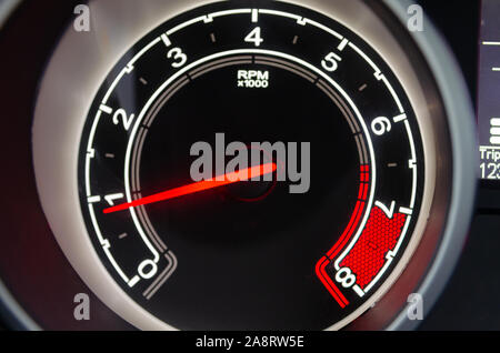 Details moderner digitaler Tachometer. Stockfoto