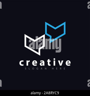 Platz sprechen line Logo vector Template Stockfoto