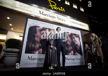 New York, USA. 10 Nov, 2019. Joanne Tucker und Adam Fahrer ankommen auf dem roten Teppich an der "Ehe" New York Premiere in Paris Theater am Sonntag, 10. November 2019 in New York City. Foto von John angelillo/UPI Quelle: UPI/Alamy leben Nachrichten Stockfoto