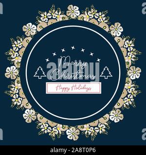 Banner von Weihnachten happy holiday, mit Skizze Design von Kranz. Vektor Stock Vektor