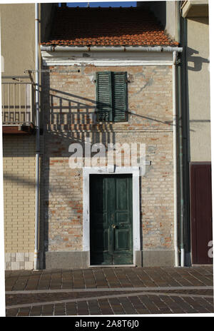 Leere Seaside Ferienort Porto Recanati an der Adriatischen Küste im Winter in Italien und Teil der Adriatischen Riviera Stockfoto