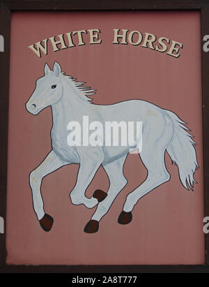 Pub anmelden Oxford für das White Horse Pub in der Breiten Straße, einer der ältesten Pubs in der Stadt Stockfoto