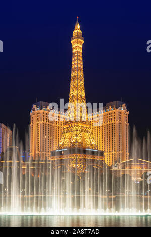 Las Vegas Strip Skyline in Nevada als bei Nacht Stockfoto