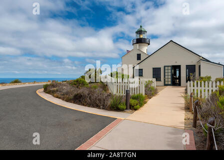 Alter Leuchtturm von Point Loma in San Diego, Kalifornien Stockfoto