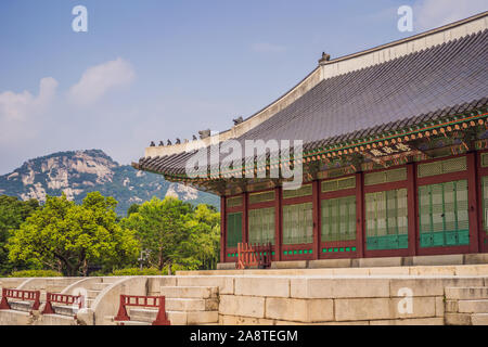 Gyeongbokgung Palast in Seoul, Südkorea Stockfoto