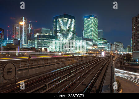 Canary Wharf Stadtbild. Canary Wharf ist das Business districet in London City GROSSBRITANNIEN. Stockfoto