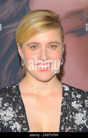 New York, Vereinigte Staaten. 11 Nov, 2019. Greta Gerwig besucht die Ehe Geschichte Premiere in Paris Theater in New York City. Credit: SOPA Images Limited/Alamy leben Nachrichten Stockfoto