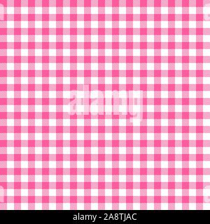 Pink Gingham nahtlose Muster. Textur von rhombus/Plätze für - plaid, Tischdecken, Kleidung, Hemden, Kleider, papier, Bettwäsche, Bettdecken, Steppdecken und o Stock Vektor