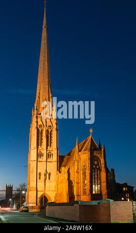 St Walburge, Preston, Lancashire. Dieses viktorianische gotischen Gebäude hat die höchsten Pfarrkirche Turm (94 m) in England, von Joseph Hansom von 1854 Stockfoto