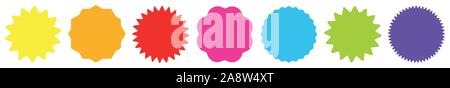 Label | Abzeichen Symbol | Preis | Aufkleber | Logo | bunten Variationen Stock Vektor