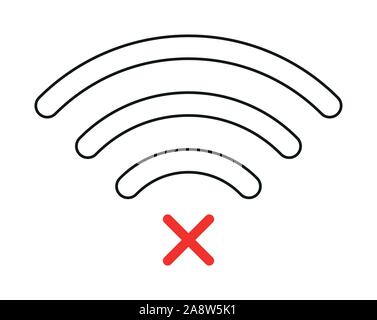 Wireless | Keine Internetverbindung | Signal Symbol Stock Vektor