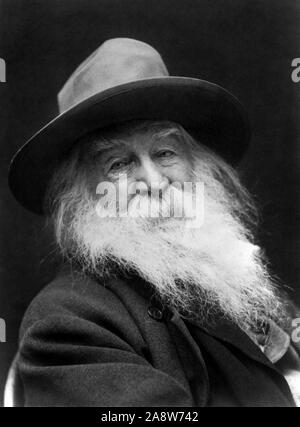 Jahrgang Porträt Foto der amerikanischen Dichter, Essayist und Journalist Walt Whitman (1819 - 1892). Foto ca. 1887 von George C Cox. Stockfoto