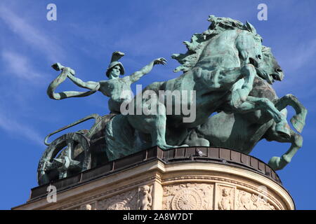 Details der Millennium Denkmal Heldenplatz, Budapest Stockfoto