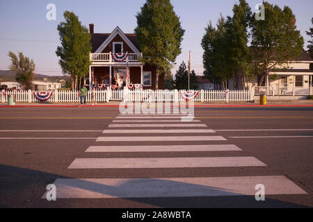 Die Stadt von Bridgeport, Connecticut, bereitet sich auf den 4. Juli feiern. Stockfoto