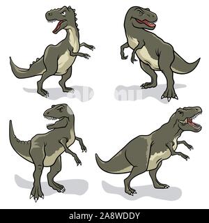 Dinosaurier Vector Illustration. Tyrannosaurus Rex isoliert auf weißem Stock Vektor
