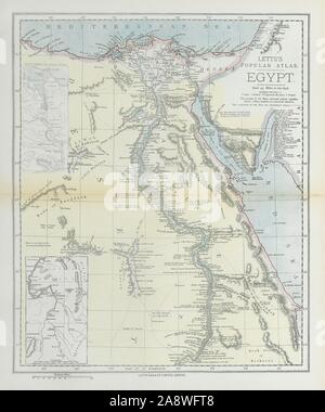 Ägypten. Das Niltal. Suez Canal. Das rote Meer. Der herm '/Scharm el-Scheich. LETTS 1883 Karte Stockfoto