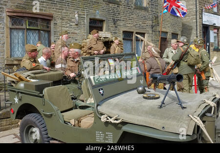 Home guards Soldaten, Haworth 1940 s Wochenende Stockfoto