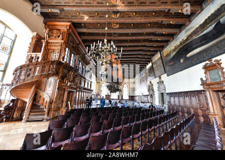 Die obere Rathaushalle, Altes Rathaus, Marktplatz, Bremen, Deutschland Stockfoto